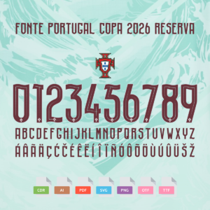 Fonte Camisa II Seleção Portugal Copa 2026 Vetor