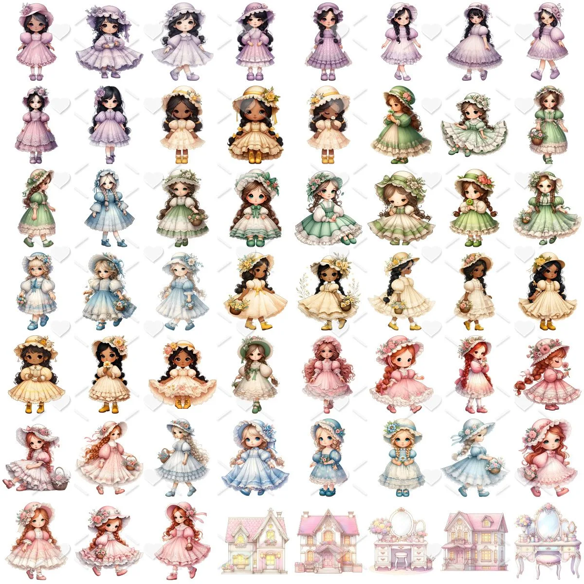 Ilustrações Casinha de Bonecas Sarah Kay Cute 3D Imagens Png