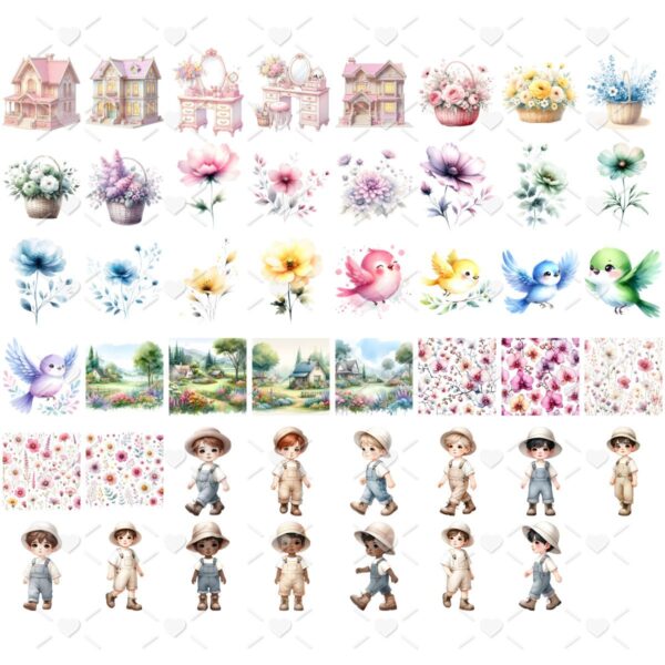 Ilustrações Casinha de Bonecas Sarah Kay Cute 3D Imagens Png