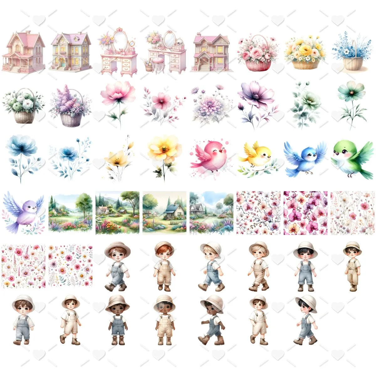 Ilustrações Casinha de Bonecas Sarah Kay Cute 3D Imagens Png