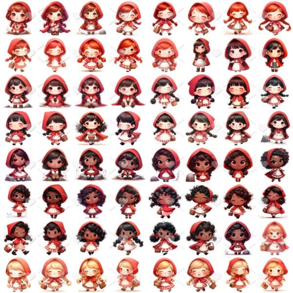 Ilustrações Chapeuzinho Vermelho Cute 3D Fofo Imagens Png