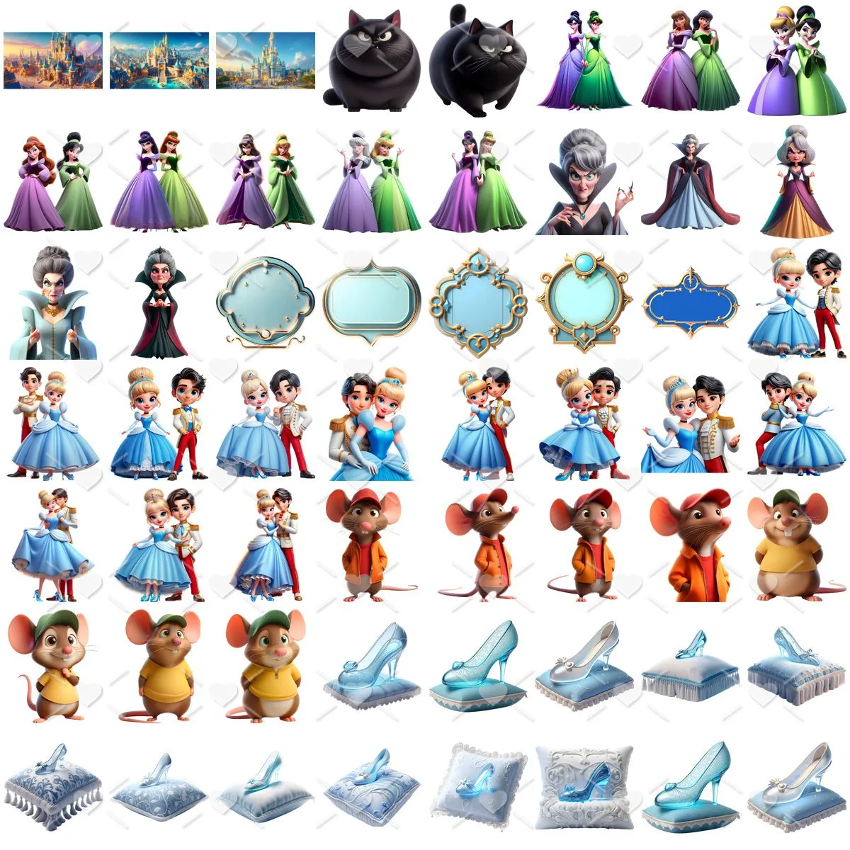 Ilustrações Cinderela Princesa Cute 3D Fofo Imagens Png 4 Ilustrações Cinderela Princesa Cute 3D Fofo Imagens Png