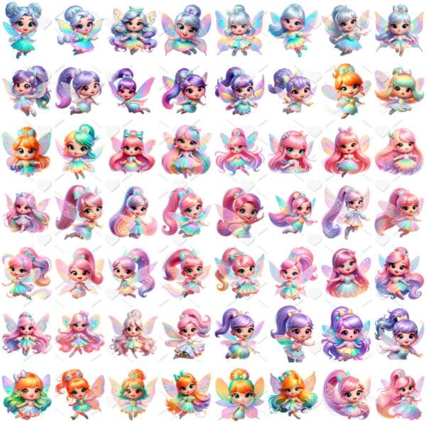 Ilustrações Fadinhas Encantadas no Jardim Cute Png Menina