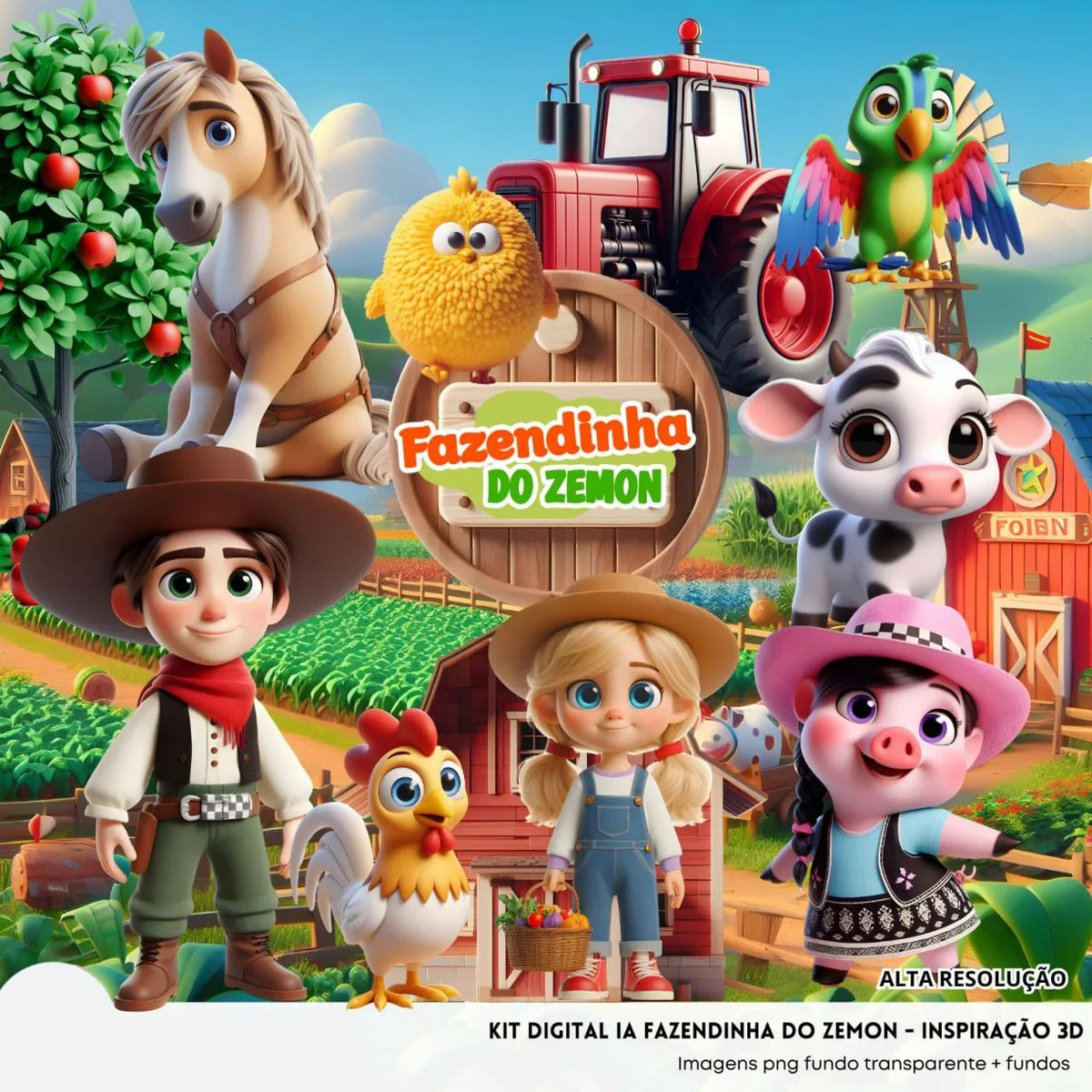 Ilustrações Fazendinha do Zenon Cute 3D Fofo Imagens Png