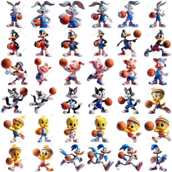 Ilustrações Looney Tunes Basquete Cute 3D Fofo Imagens Png