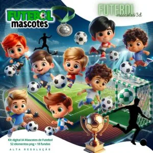 Ilustracoes Mascotes Futebol Cute 3d Fofo Imagens Png 3