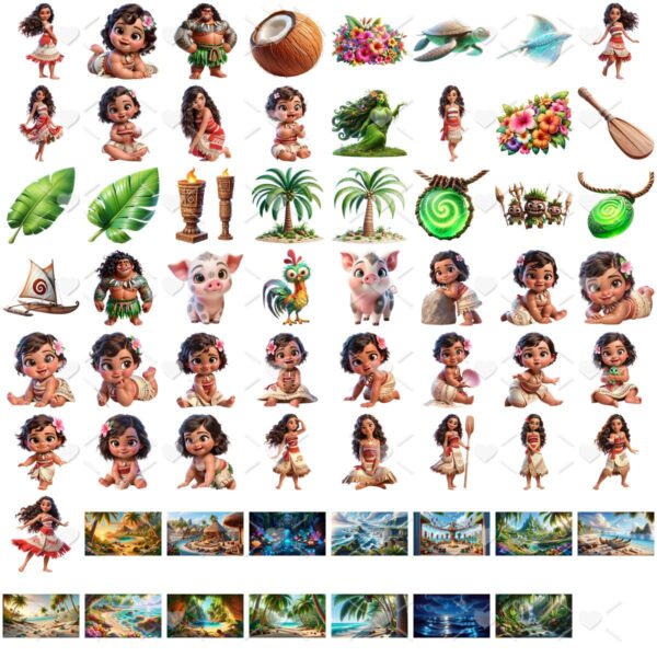 Ilustrações Moana 3D Cute Fofo Imagens Png Transparente
