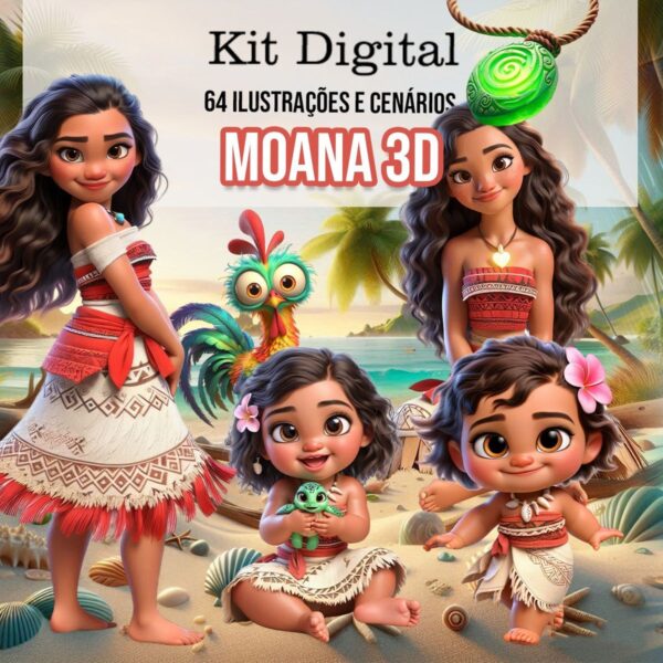 Ilustrações Moana 3D Cute Fofo Imagens Png Transparente