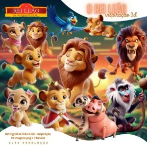 Ilustrações O Rei Leão Png Baby Fofo Kit Digital 3D