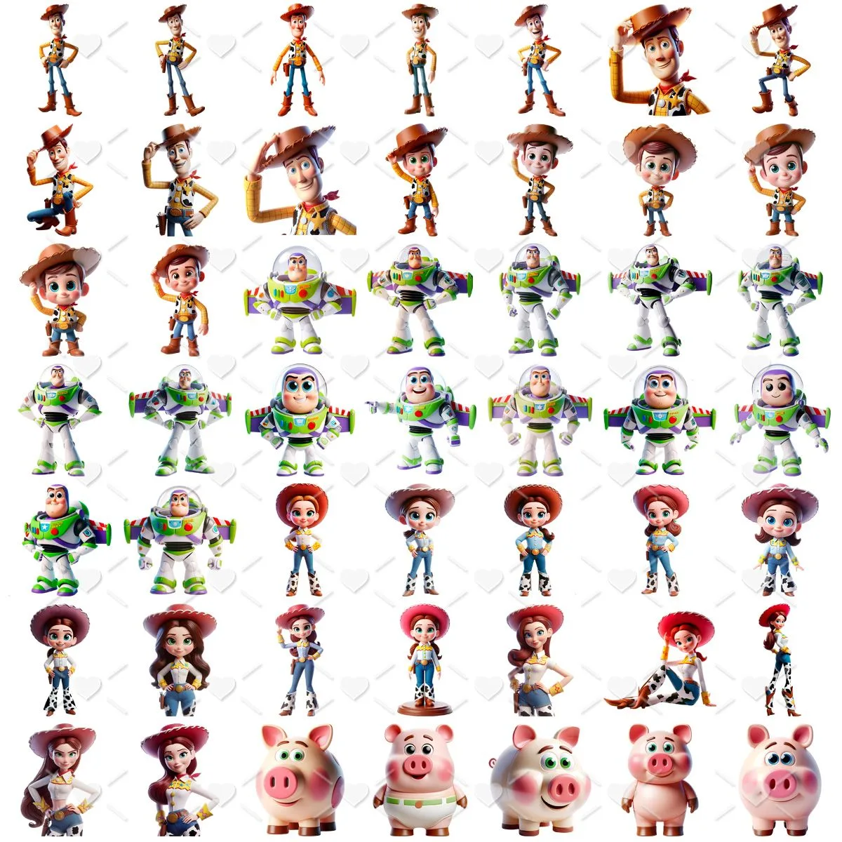 Ilustrações Toy Story Personagens Cute 3D Fofo Imagens Png