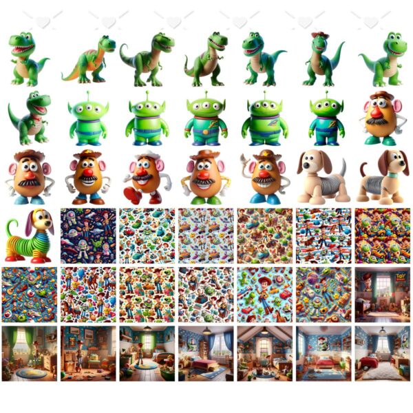 Ilustrações Toy Story Personagens Cute 3D Fofo Imagens Png