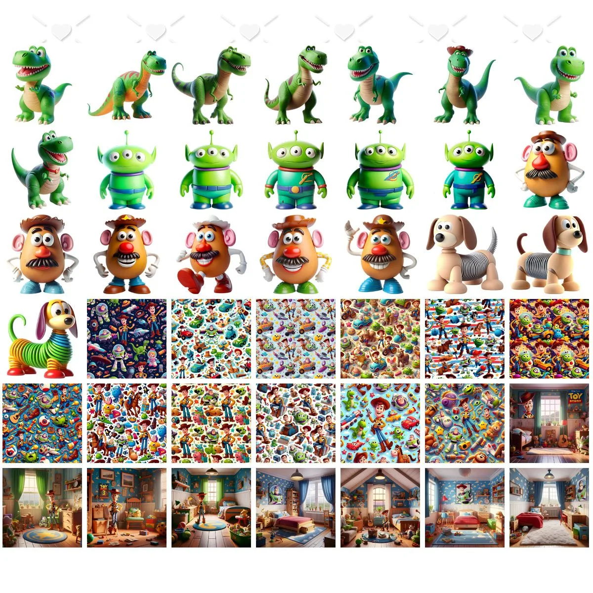 Ilustrações Toy Story Personagens Cute 3D Fofo Imagens Png