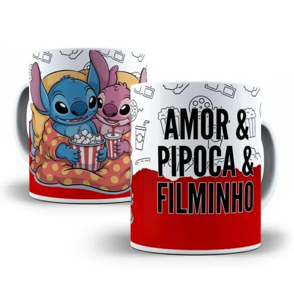 Kit 14 Artes de Stitch para Caneca Dia dos Namorados