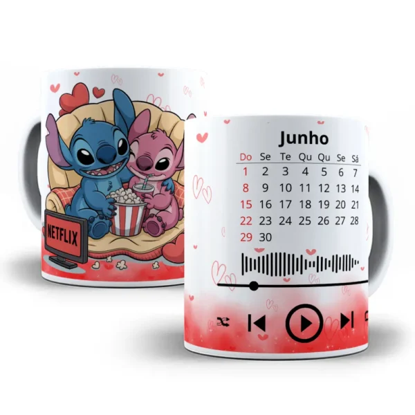 Kit 14 Artes de Stitch para Caneca Dia dos Namorados