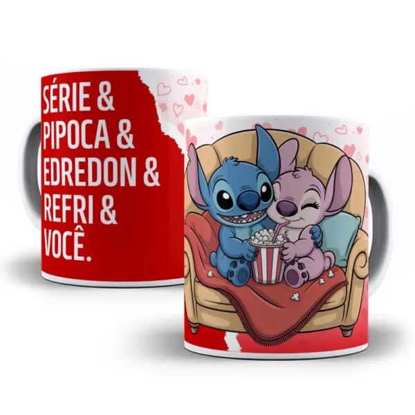 Kit 14 Artes de Stitch para Caneca Dia dos Namorados