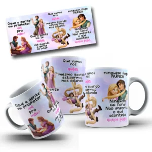 Kit Arquivo Editável Caneca Rapunzel - Promessas Românticas