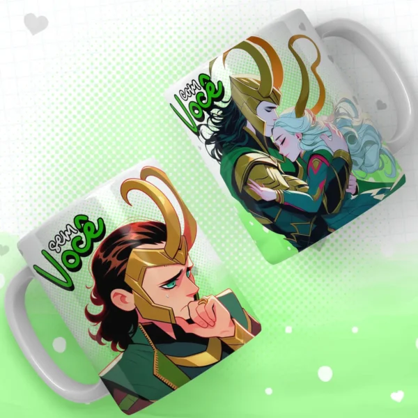 Kit Arte Digital Heróis Namorados para Caneca