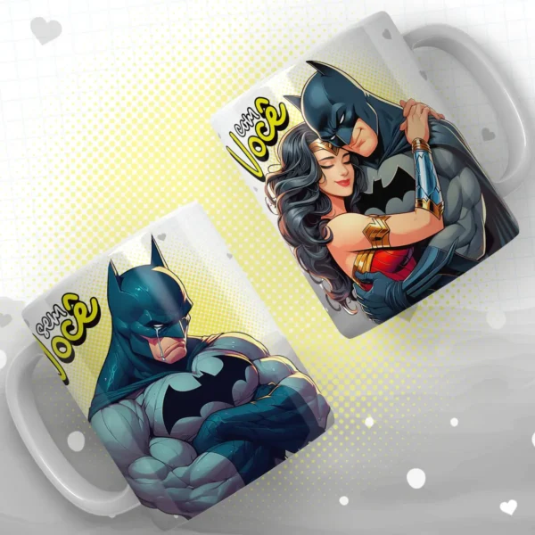 Kit Arte Digital Heróis Namorados para Caneca