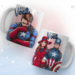 Kit Arte Digital Heróis Namorados para Caneca