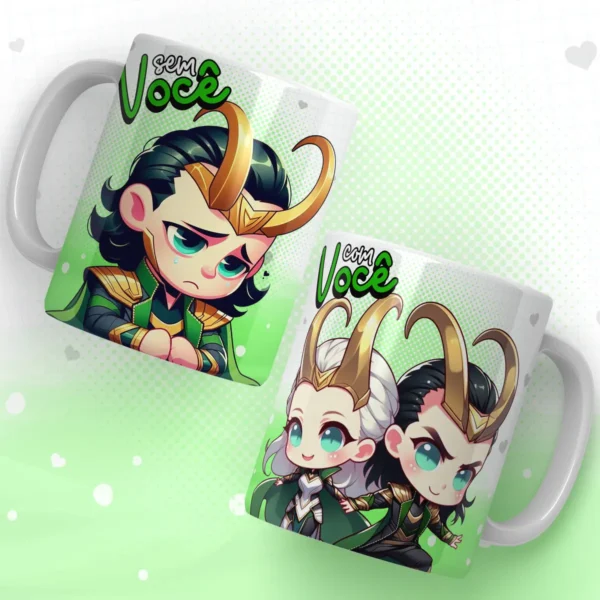 Kit Arte Digital Heróis Namorados para Caneca