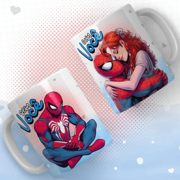 Kit Arte Digital Heróis Namorados para Caneca