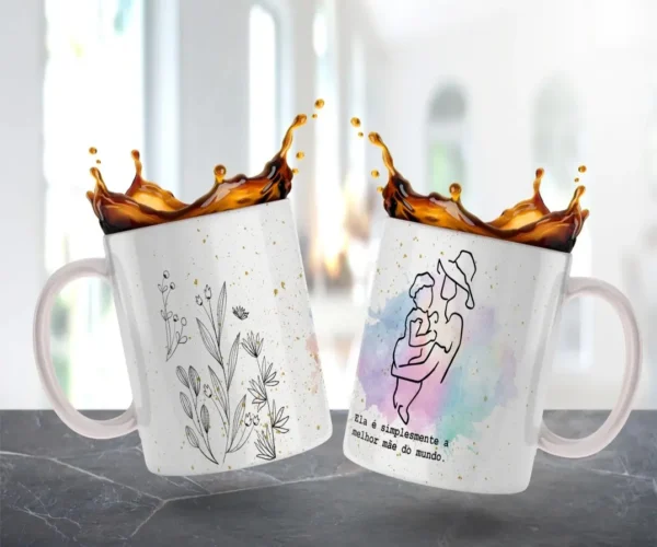Kit Arte para Caneca Dia das Mães - Estilo Minimalista