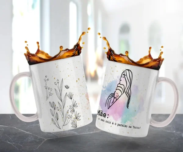 Kit Arte para Caneca Dia das Mães - Estilo Minimalista
