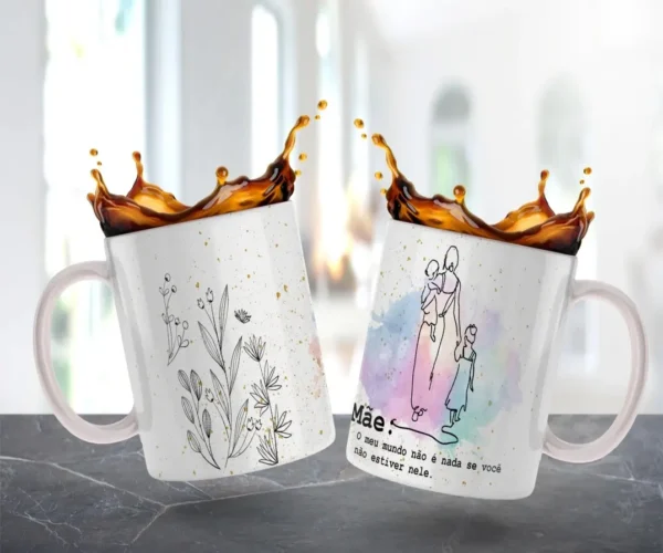 Kit Arte para Caneca Dia das Mães - Estilo Minimalista
