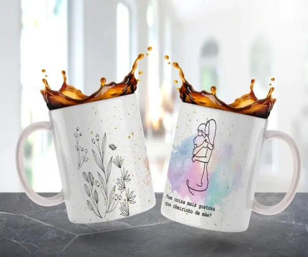 Kit Arte para Caneca Dia das Mães - Estilo Minimalista