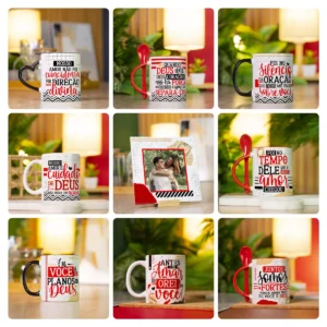 Kit Artes Dia dos Namorados - Caneca e Azulejos PNG