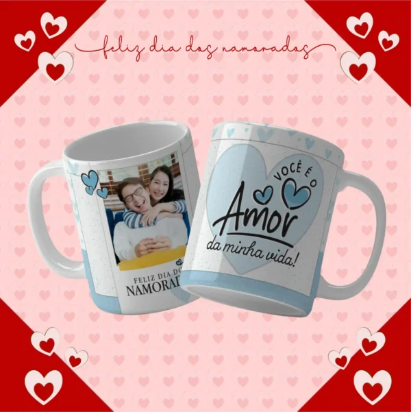 Kit Artes Dia dos Namorados para Caneca, Almofada e Azulejo