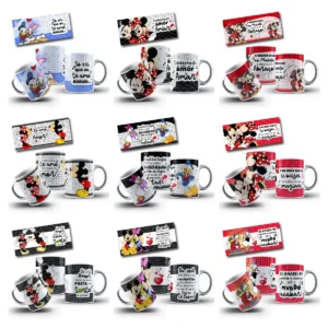 Kit Artes Digitais Disney para Canecas - Dia dos Namorados