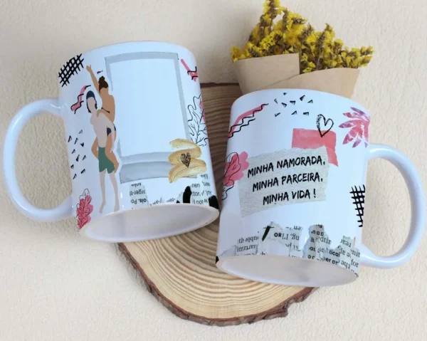 Kit Artes Editáveis para Caneca Dia dos Namorados