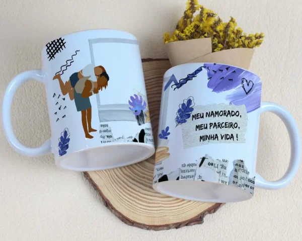Kit Artes Editáveis para Caneca Dia dos Namorados