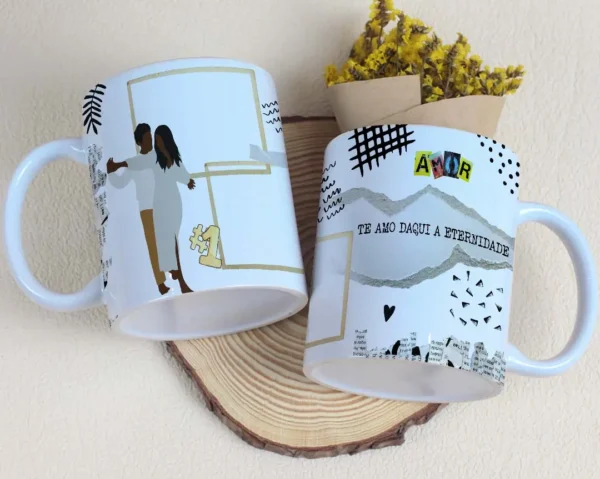 Kit Artes Editáveis para Caneca Dia dos Namorados