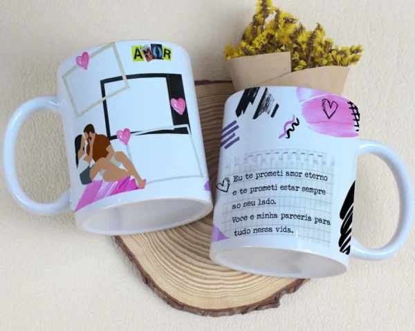 Kit Artes Editáveis para Caneca Dia dos Namorados