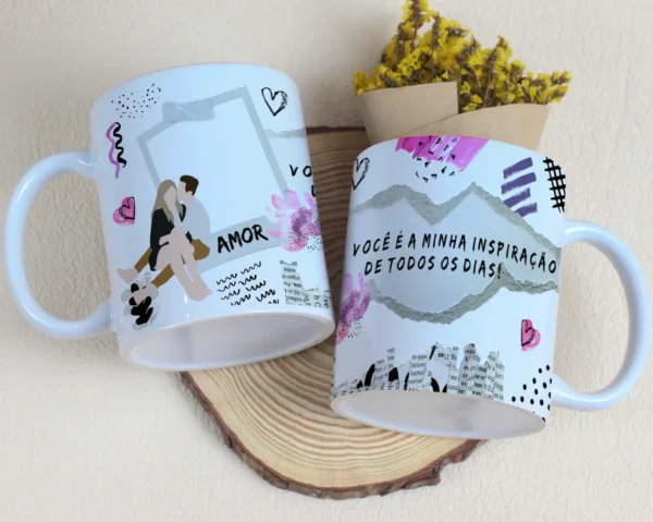 Kit Artes Editáveis para Caneca Dia dos Namorados
