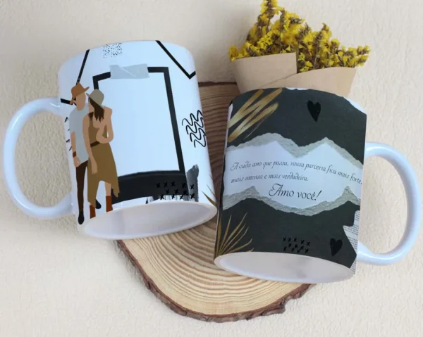 Kit Artes Editáveis para Caneca Dia dos Namorados