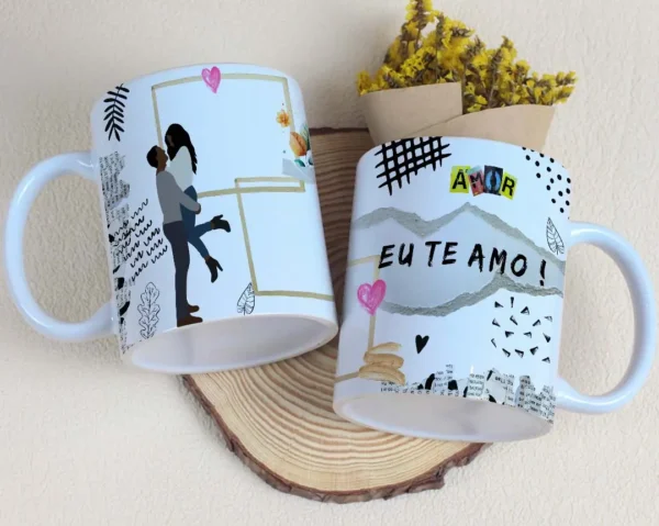 Kit Artes Editáveis para Caneca Dia dos Namorados