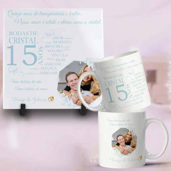 Kit Artes Editáveis para Canecas - Bodas de Casamento
