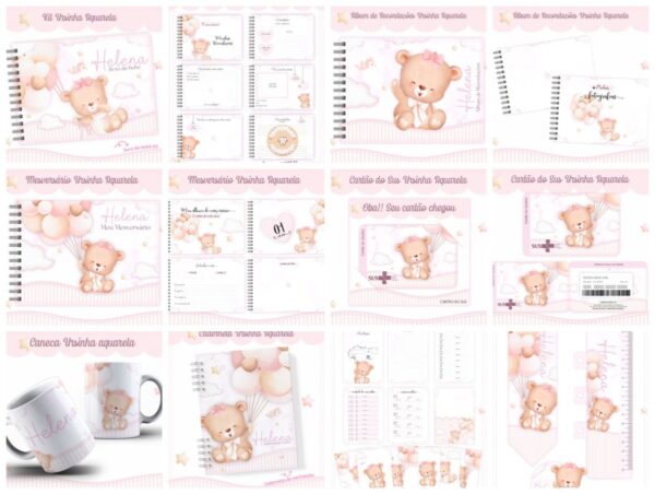 Kit Baby Ursinha Aquarela