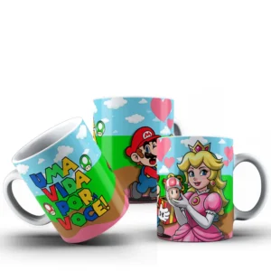 Kit Caneca Super Mario para Dia dos Namorados