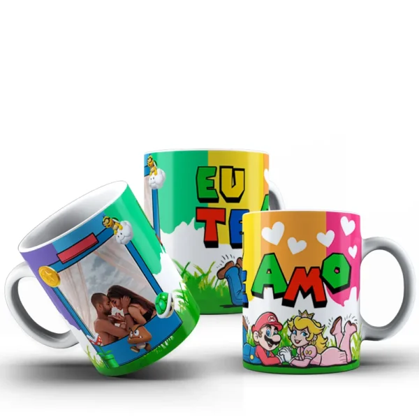 Kit Caneca Super Mario para Dia dos Namorados