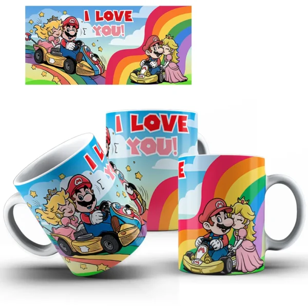 Kit Caneca Super Mario para Dia dos Namorados