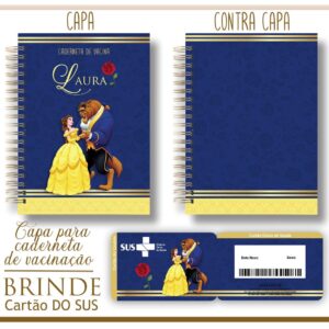 kit capa e cartao sus a bela e a fera arquivo digital personalizacao