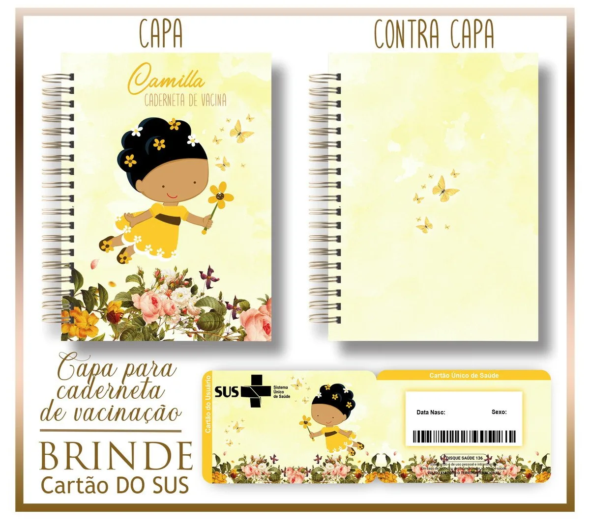 Kit Capa e Cartão Sus Fadinha 1 Kit Capa e Cartão Sus Fadinha