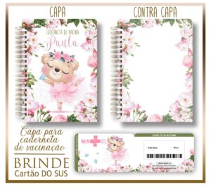 Kit Capa e Cartão Sus Ursinha Bailarina