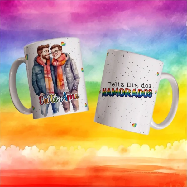 Kit com 15 Designs de Canecas para Dia dos Namorados