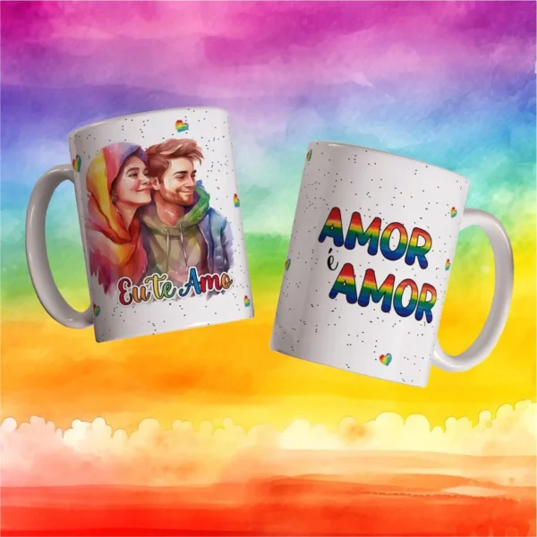 Kit com 15 Designs de Canecas para Dia dos Namorados