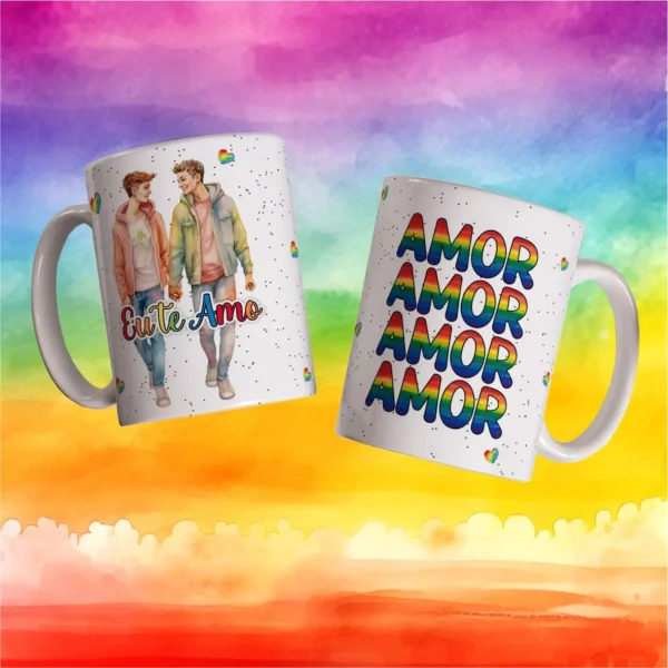 Kit com 15 Designs de Canecas para Dia dos Namorados